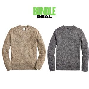 J.Crew Men’s Marled Rugged Merino Wool-Blend Sweater Bundle